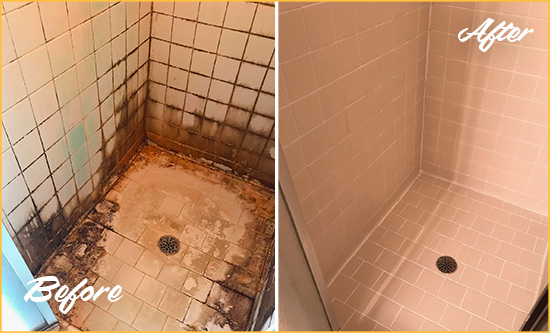 Before and After Picture of a Heisson SSealed to Fix and Prevent Water Damage
