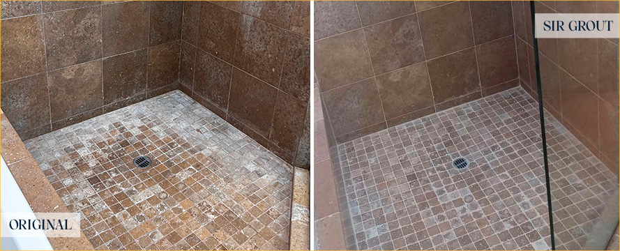 Shower Before and After a Superb Tile Cleaning in West Linn, OR