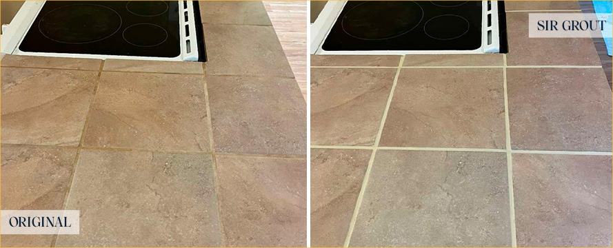 Floor Before and After a Superb Grout Sealing in Portland, OR