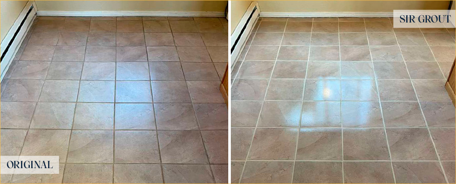 Floor Before and After a Flawless Grout Sealing in Portland, OR