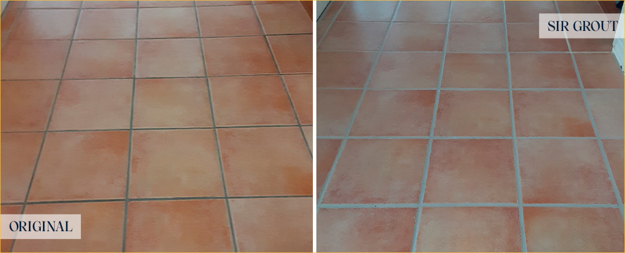 Floor Before and After an Excellent Grout Cleaning in Vancouver, WA