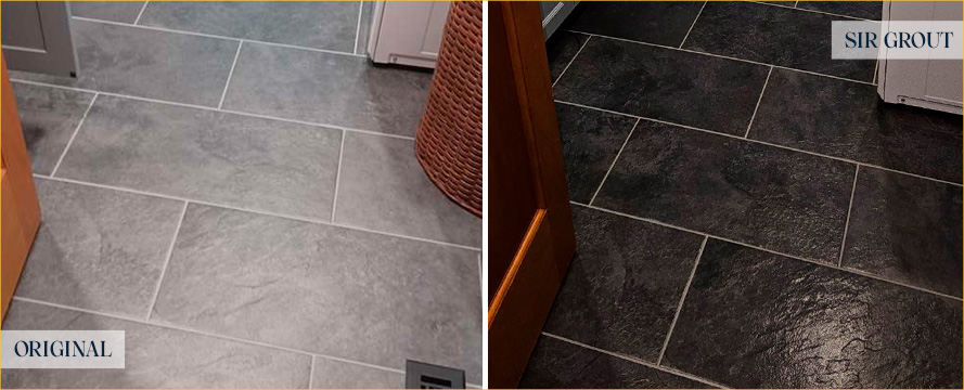 Floor Before and After an Excellent Tile Cleaning in Vancouver, WA 