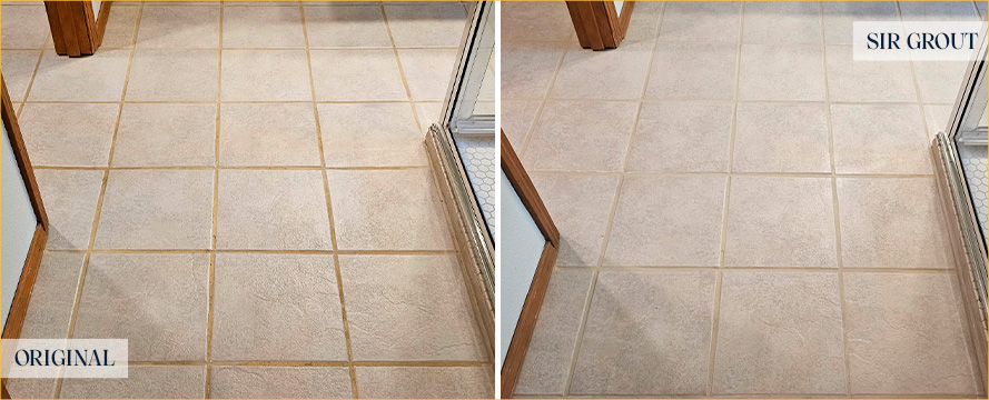 Floor Before and After an Excellent Grout Sealing in Vancouver, WA