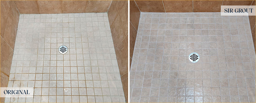 Shower Before and After a Flawless Grout Cleaning in Vancouver, WA